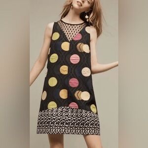 Maeve Anthropologie Polka Dot Tilde Jacquard Shift Dress XS